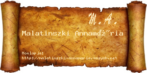 Malatinszki Annamária névjegykártya