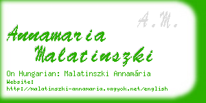 annamaria malatinszki business card